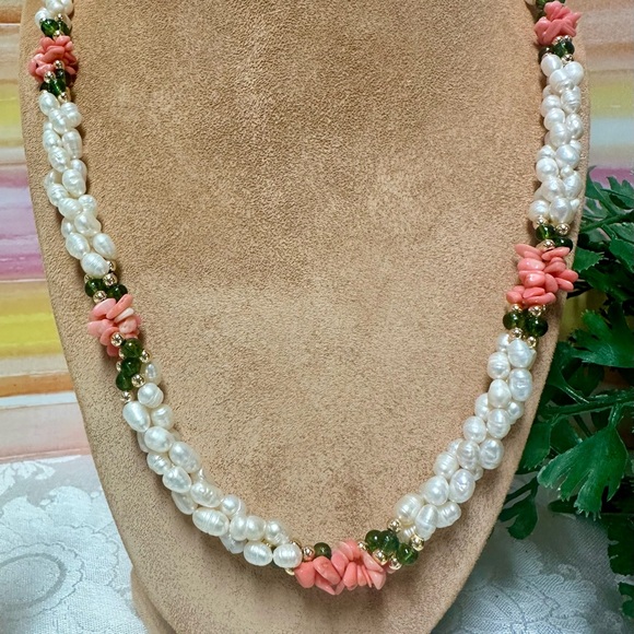 Rice pearl & bead necklace set - Picture 3 of 6